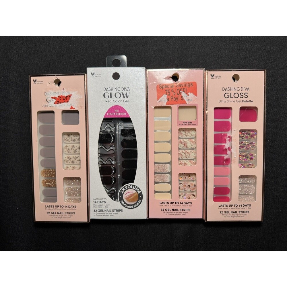 Dashing Diva Gel Nail Strips - 4 Packs (32 Strips)  - New Sealed